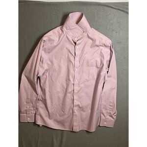 Roundtree & Yorke Gold Label Dress Shirt Men's 17.5 35 Slim Fit Pink Non-Iron